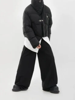 Asymmetric Puffer Jacket With Fireman Clasp Buckle -Modern Wear Shop d2da64577b222b485712937daea83829