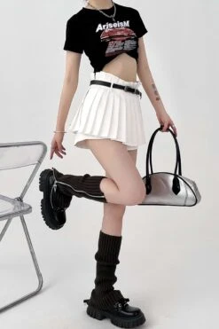 Pleated Skort Mini Skirt -Modern Wear Shop d2ede86ae05e174afbc32a8ea735600b