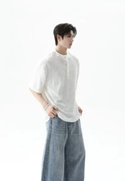 Textured Ribbed Henley Half Sleeve Top 11 Textured Ribbed Henley Half Sleeve Top -Modern Wear Shop d307f06ea7635f6e277f15828c5f37ac