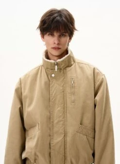 Fleece Lined High Collar Zip Pocket Worker Jacket -Modern Wear Shop d45dd5915506e6b63ac06451c9433abd