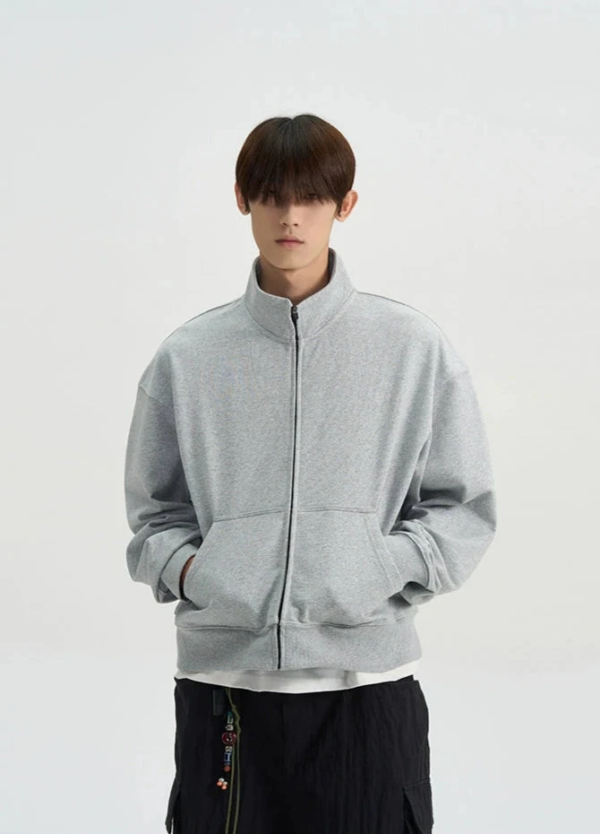 Mock Neck Drop Shoulder Zip Jacket 14 Mock Neck Drop Shoulder Zip Jacket - Image 14