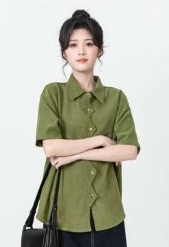 Zigzag Button Collared Top -Modern Wear Shop d4eef212dca2378ff05164cedba15869