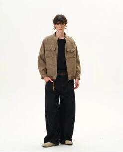 Houndstooth Pattern Zip Jacket With Chest Pockets -Modern Wear Shop d5279305d3b4f7f70c9a93dd4a5332c9