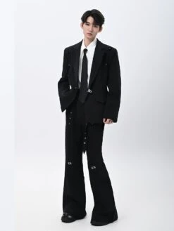 Tailored Blazer With Metal Clasp And Flower Embellishment 9 Tailored Blazer With Metal Clasp And Flower Embellishment -Modern Wear Shop d5574926bf54dcc3cd159208937ba36b