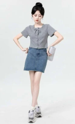 Square Neck Drawstring Crop Top -Modern Wear Shop d58e56fee2a0aebdcec59d0f822541ce