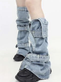 Double Strap Denim Leg Warmers -Modern Wear Shop d5c2ae99bf4d1e9a9162cdf842364db3