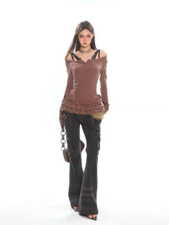 Tiered Ruffle Long Sleeve Mini Dress With Lace Trim 37 Tiered Ruffle Long Sleeve Mini Dress With Lace Trim -Modern Wear Shop d63945c2a596b0c3b46bbabde87136b9