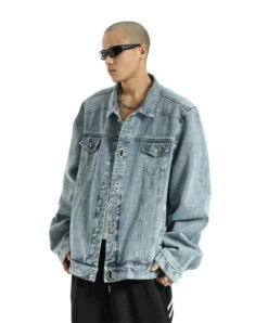 Oversized Wide-Fit Denim Trucker Jacket -Modern Wear Shop d68b7df0be24a448971d4f457298764c