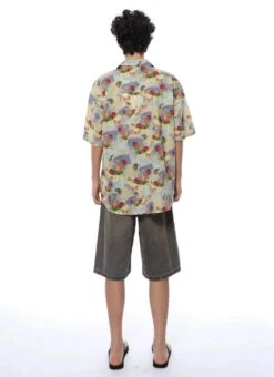 Floral Watercolor Print Oversized Short Sleeve Button-Up Shirt -Modern Wear Shop d6f59055b1da07557f80d9734f68c94e