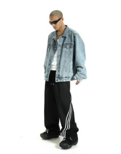 Oversized Wide-Fit Denim Trucker Jacket -Modern Wear Shop d702a9499e946bb5397188f4e0449944