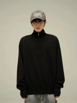 Half-Zip Collared Sweatshirt Pullover -Modern Wear Shop d718c1191aeb42d47f8a2f22dd7be431