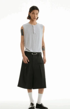 Wide-Leg Tailored Bermuda Shorts With Front Pleats 8 Wide-Leg Tailored Bermuda Shorts With Front Pleats -Modern Wear Shop d785313bf0d83b540c8797ecc30537f9