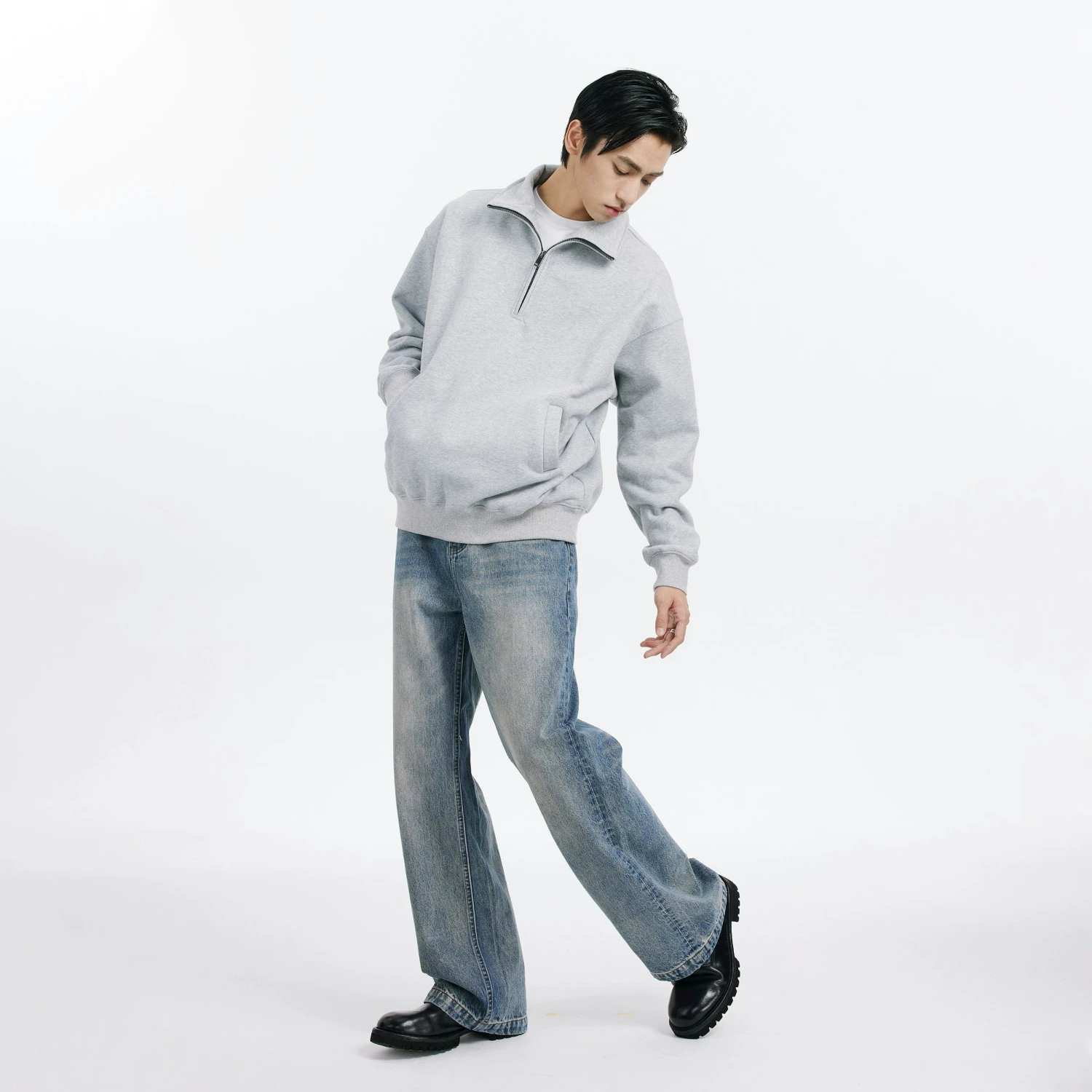 Slim Fit Quarter-Zip Cuffed Sweatshirt 10 Slim Fit Quarter-Zip Cuffed Sweatshirt - Image 10