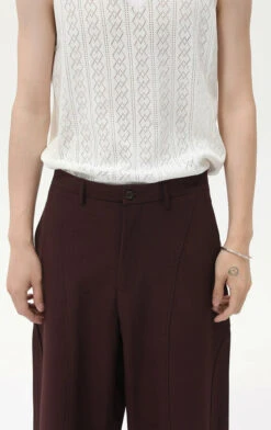 Wide Leg Pleated Tailored Trousers With Stitching Details -Modern Wear Shop d87235612c98aa929d5ec49191cfe927