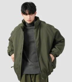 Oversized Ribbed Zip Jacket With Elastic Hem