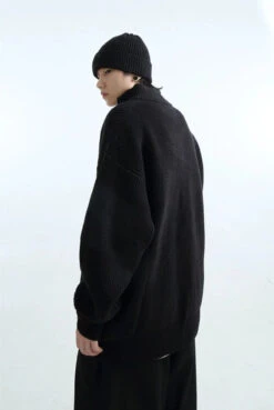Oversized Half Zip Collar Knit Sweater -Modern Wear Shop da00d9d23674d561cd41508436458cdf