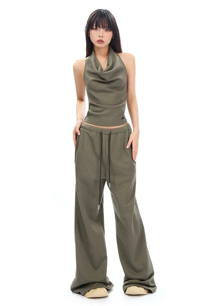 Cowl Neck Satin Halter Crop Top 19 Cowl Neck Satin Halter Crop Top - Image 19