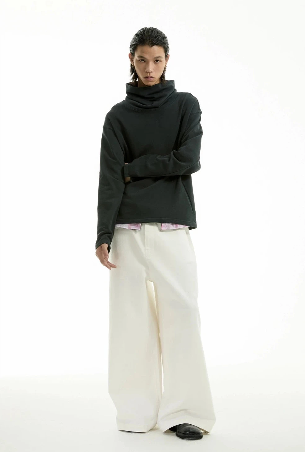 Slim Drop Shoulder Funnel-Neck Sweatshirt 7 Slim Drop Shoulder Funnel-Neck Sweatshirt - Image 7