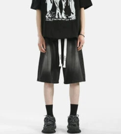 Zipper Detail Knee-Length Faded Denim Shorts -Modern Wear Shop da455dd4621f244fbaff9d80133e0993