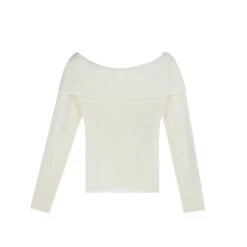 Off-Shoulder Ribbed Long Sleeve Halter-Neck Sweater Top -Modern Wear Shop dac98baa172e696b6afd0114c2a4b703