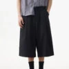 Wide Leg Pleated Tailored Suit Long Bermuda Shorts