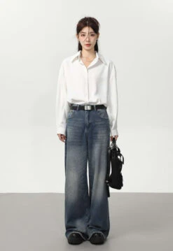 Oversized Long Sleeve Button Shirt -Modern Wear Shop db53fed1beb58901b423254cc0ad6d97