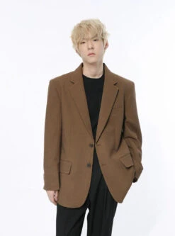 Structured Single-Breasted Retro Oversized Blazer