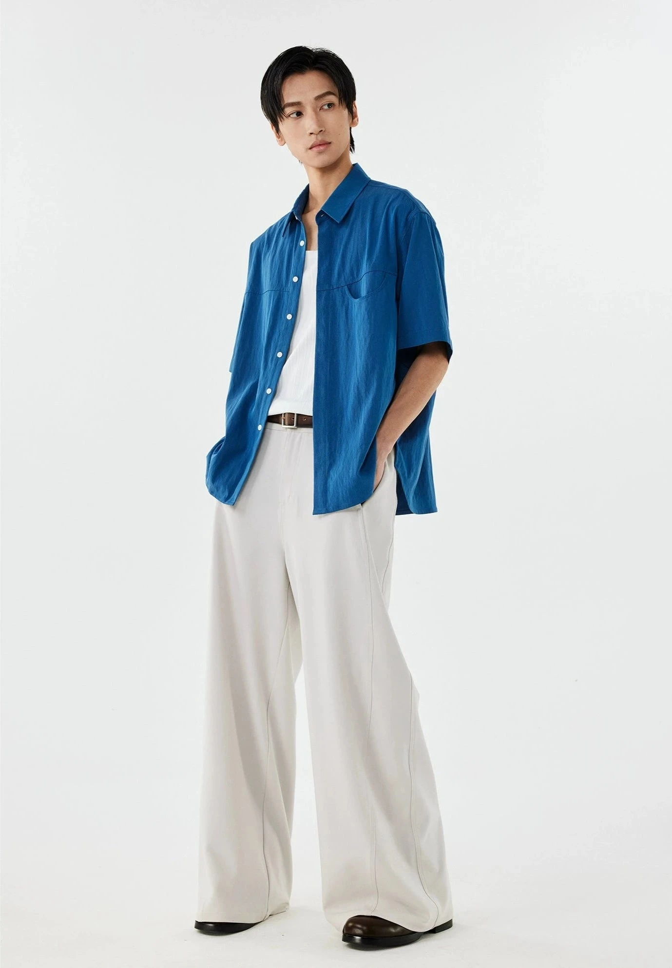 Collared Linen-Blend Button-Up Shirt 7 Collared Linen-Blend Button-Up Shirt - Image 7