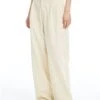 Textured Pinstripe Wide Leg Pants