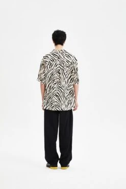 Zebra Print Short Sleeve Button Up Shirt With Chest Pocket -Modern Wear Shop db7239216d069169ebca95d71bef05e1