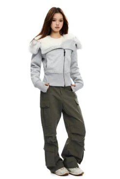 Fleece-Lined Hooded Jacket With Faux Fur Trim 17 Fleece-Lined Hooded Jacket With Faux Fur Trim -Modern Wear Shop db87695821f298a85b3d70ff2de92751