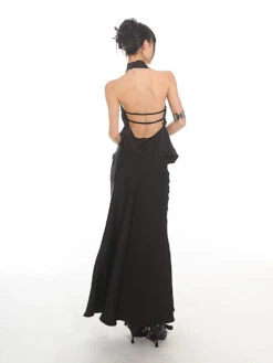 Backless Halter Neck Top And Flare Maxi Skirt Two-Piece Set -Modern Wear Shop dbfb3b57073c540b203963cba08ec3cd