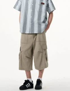 Cargo Pocket Knee-Length Capri Shorts -Modern Wear Shop dc1fa17a6ae68d431a353f74ea1492b5