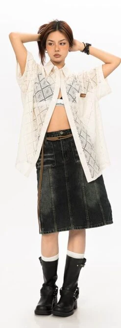 Open Stitch Argyle Pattern Button Top -Modern Wear Shop dc3d8b329f29ebac0cc83c7a15a8bdf7