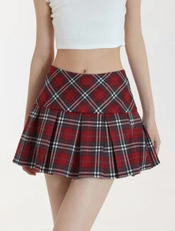 Plaid Tiered Pleated Mini Skirt -Modern Wear Shop dd16e33bf40c6d4abf3bfabc5c578575