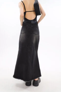 Faded Serpentina Denim Midi Skirt -Modern Wear Shop dd6fd4a065b3ac2297b43a713bcd73be