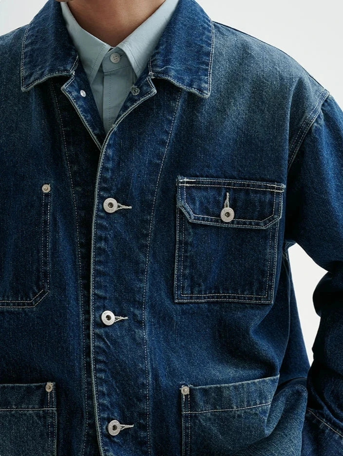 Vintage Washed Denim Jacket With Multi Pockets 5 Vintage Washed Denim Jacket With Multi Pockets - Image 5