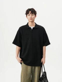Textured Knit Short Sleeve Polo Shirt 19 Textured Knit Short Sleeve Polo Shirt -Modern Wear Shop df2dbf9270fe64bbff95e603971cc261