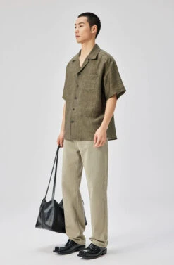 Crinkle Camp Collar Short Sleeve Shirt With Chest Pocket -Modern Wear Shop df345f6864bf52950de939405174fb80