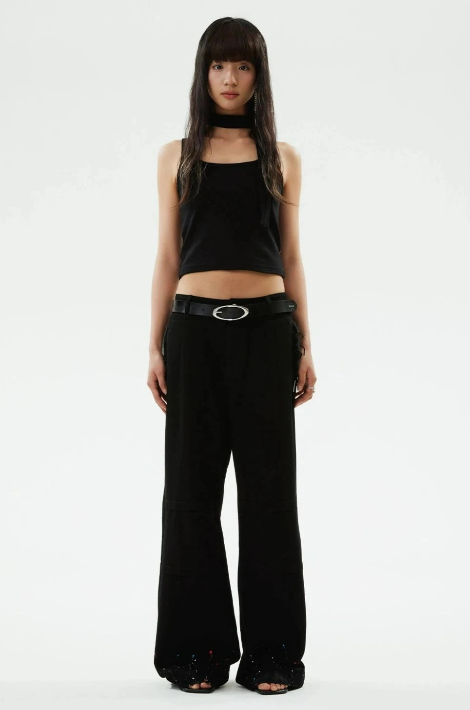 Ribbed Halterneck Crop Top With Choker-Scarf Neckline 11 Ribbed Halterneck Crop Top With Choker-Scarf Neckline - Image 11