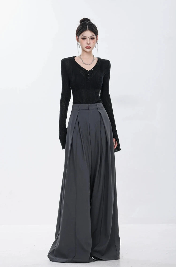 High Waist Wide Leg Multi-Pleated Trousers 8 High Waist Wide Leg Multi-Pleated Trousers - Image 8