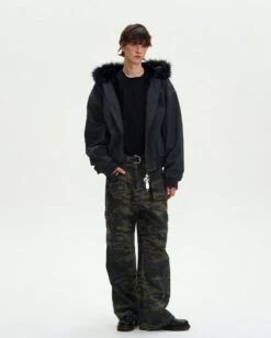 Contrast Stitch Oversized Faux Fur Hooded Bomber Jacket -Modern Wear Shop e0fa49adcb2d7b71b078378f316482e0