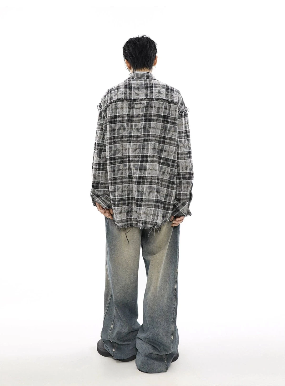 Plaid Tye-Dye Print Flannel Shirt 6 Plaid Tye-Dye Print Flannel Shirt - Image 6