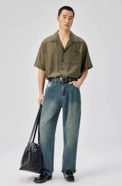 Crinkle Camp Collar Short Sleeve Shirt With Chest Pocket -Modern Wear Shop e12466266de9c9c0455d70dfe6dd3f54