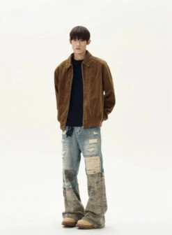 Suede Bomber Jacket With Collar Rings Detail 16 Suede Bomber Jacket With Collar Rings Detail -Modern Wear Shop e1a862fb86252934409397f9c840bd2a