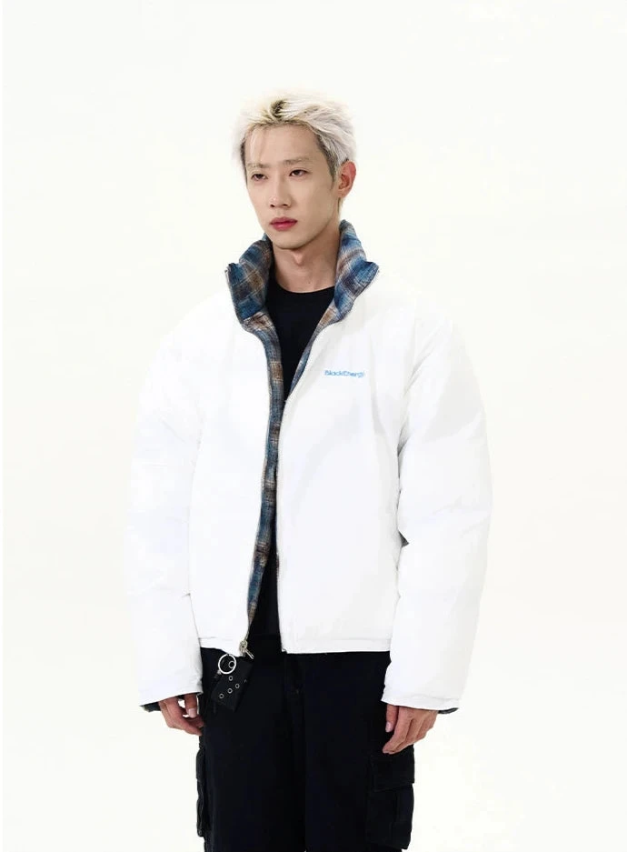 Reversible Plaid Puffer Zip Jacket 16 Reversible Plaid Puffer Zip Jacket - Image 16