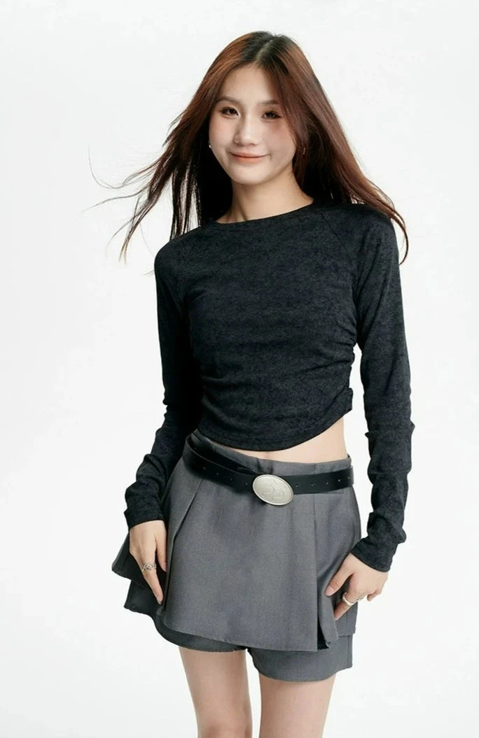 Pleated Mini Skirt With Oversized Belt Detail 2 Pleated Mini Skirt With Oversized Belt Detail - Image 2