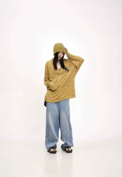 Oversized Heathered Long Sleeve Star-Print Tee -Modern Wear Shop e1fac20551ae9b62d65443a19c69298c