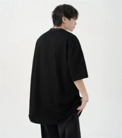 Oversized Black T-Shirt With Zipper Shoulder Detail -Modern Wear Shop e2b5074c41d0aca932871a452ab46df0