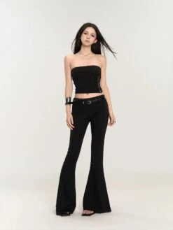 Slim Flared High-Waist Pants -Modern Wear Shop e31d3cf6fde54a055f8ba34dd987bbf8